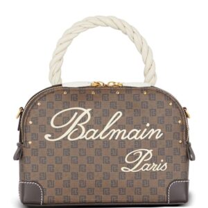 Balmain mini Monogram leather tote bag