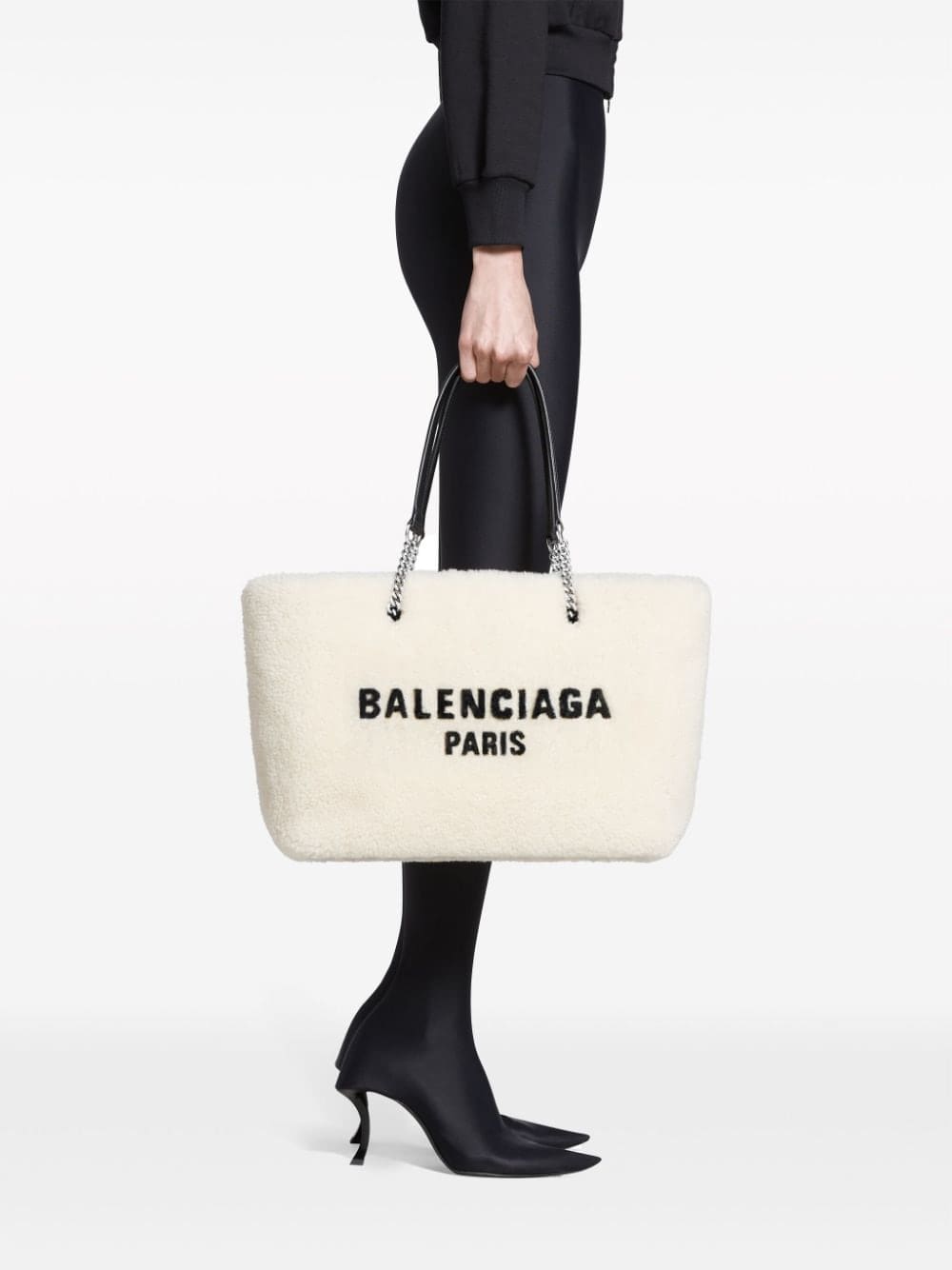 Balenciaga Duty Free medium shearling tote bag - Image 3