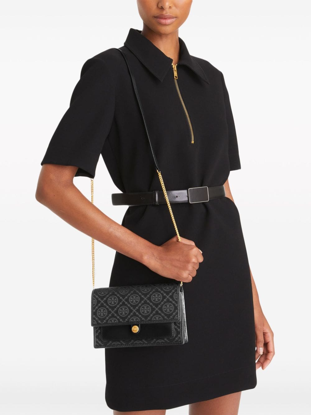 Tory Burch T Monogram-jacquard shoulder bag - Image 2