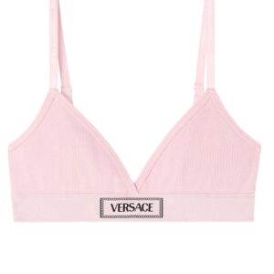 Versace  logo-patch cotton-blend bra