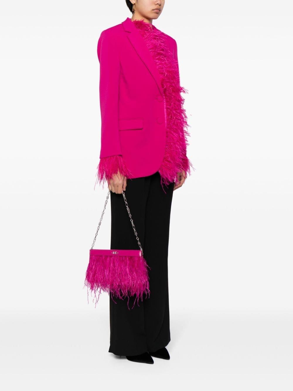 Michael Kors Tabitha feather-embellished leather shoulder bag - Image 2
