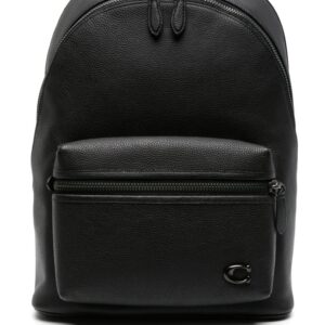 Coach logo-plaque leather backpack