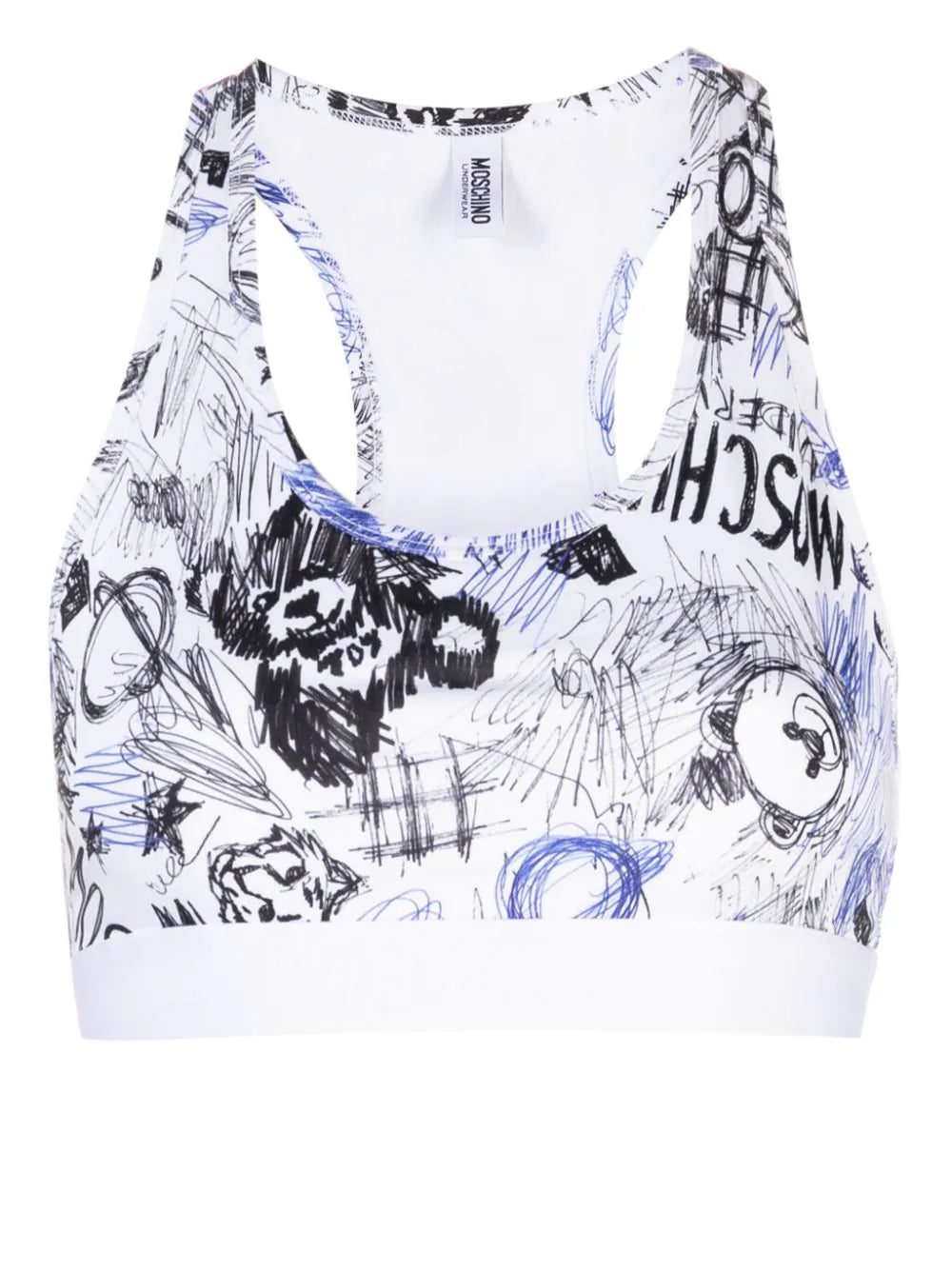 Moschino graphic-print stretch-cotton bra