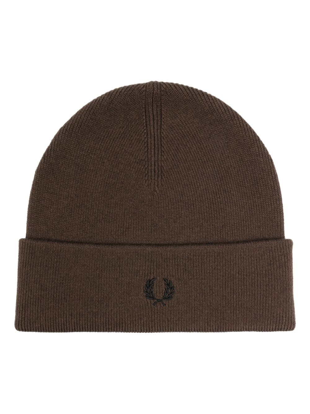 Fred Perry logo-embroidered turn up-brim beanie