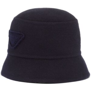 Prada triangle-logo velour bucket hat