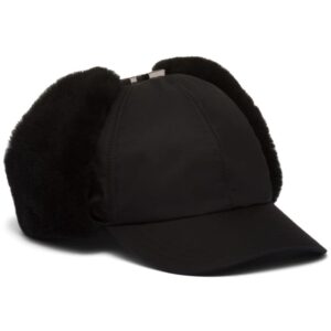 Prada Re-Nylon shearling-trim hat