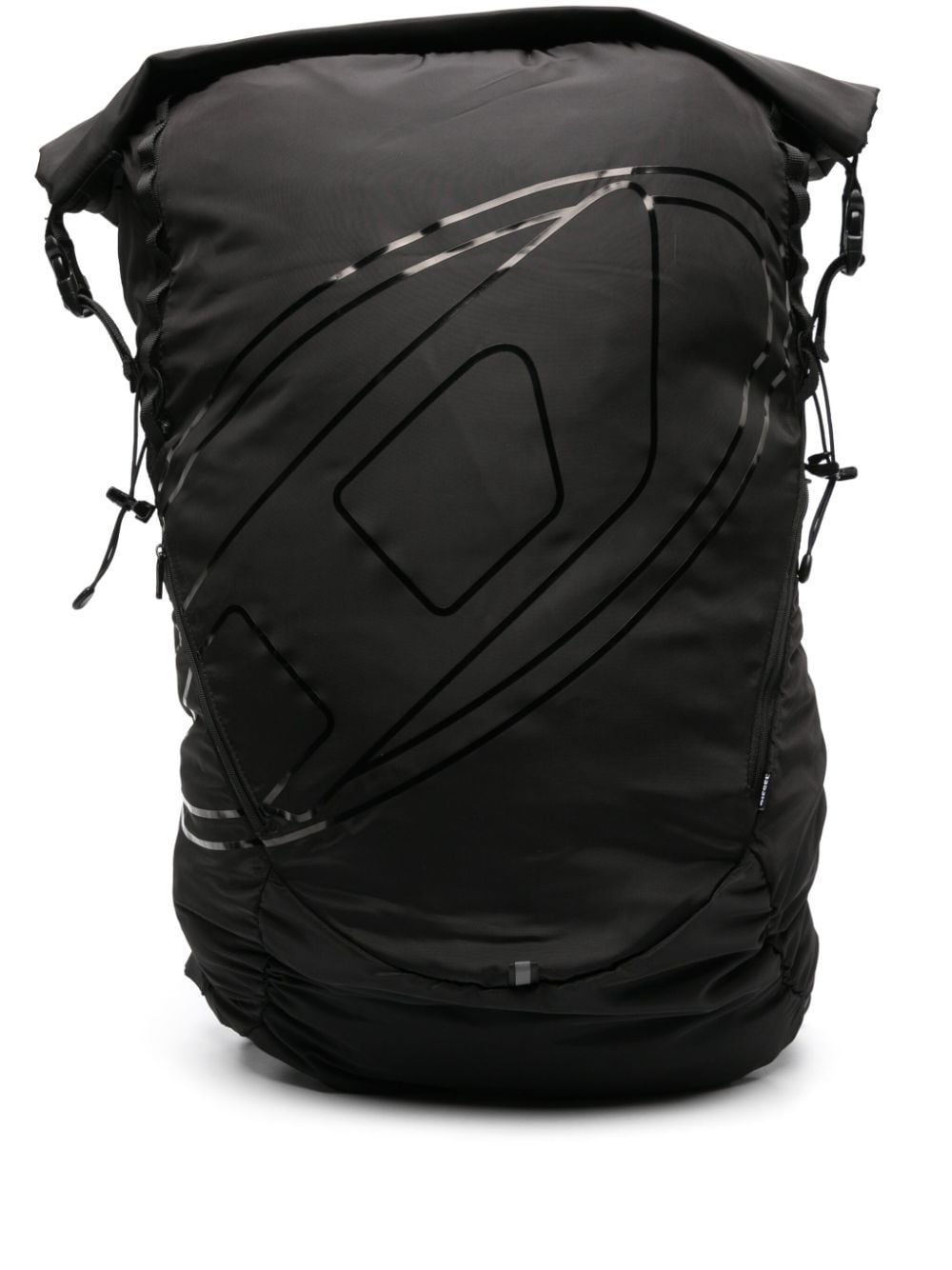 Diesel mesh-panel logo-print backpack