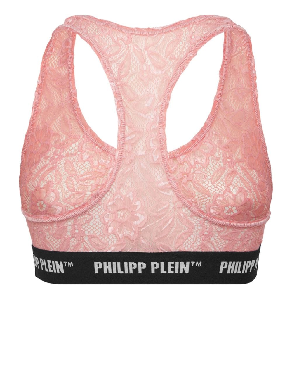 Philipp Plein logo-band lace racerback bralette - Image 2