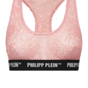 Philipp Plein logo-band lace racerback bralette