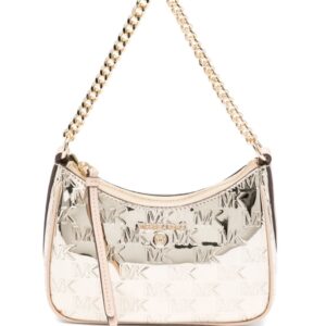 Michael Kors logo-debossed metallic shoulder bag