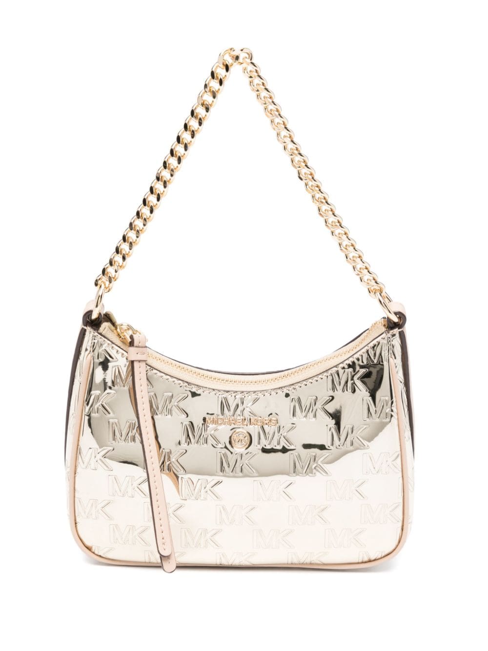 Michael Kors logo-debossed metallic shoulder bag