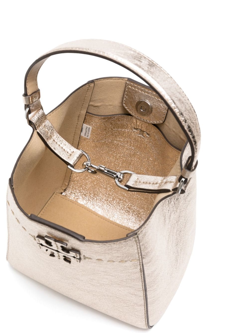 Tory Burch small McGraw metallic bucket bag - Image 5