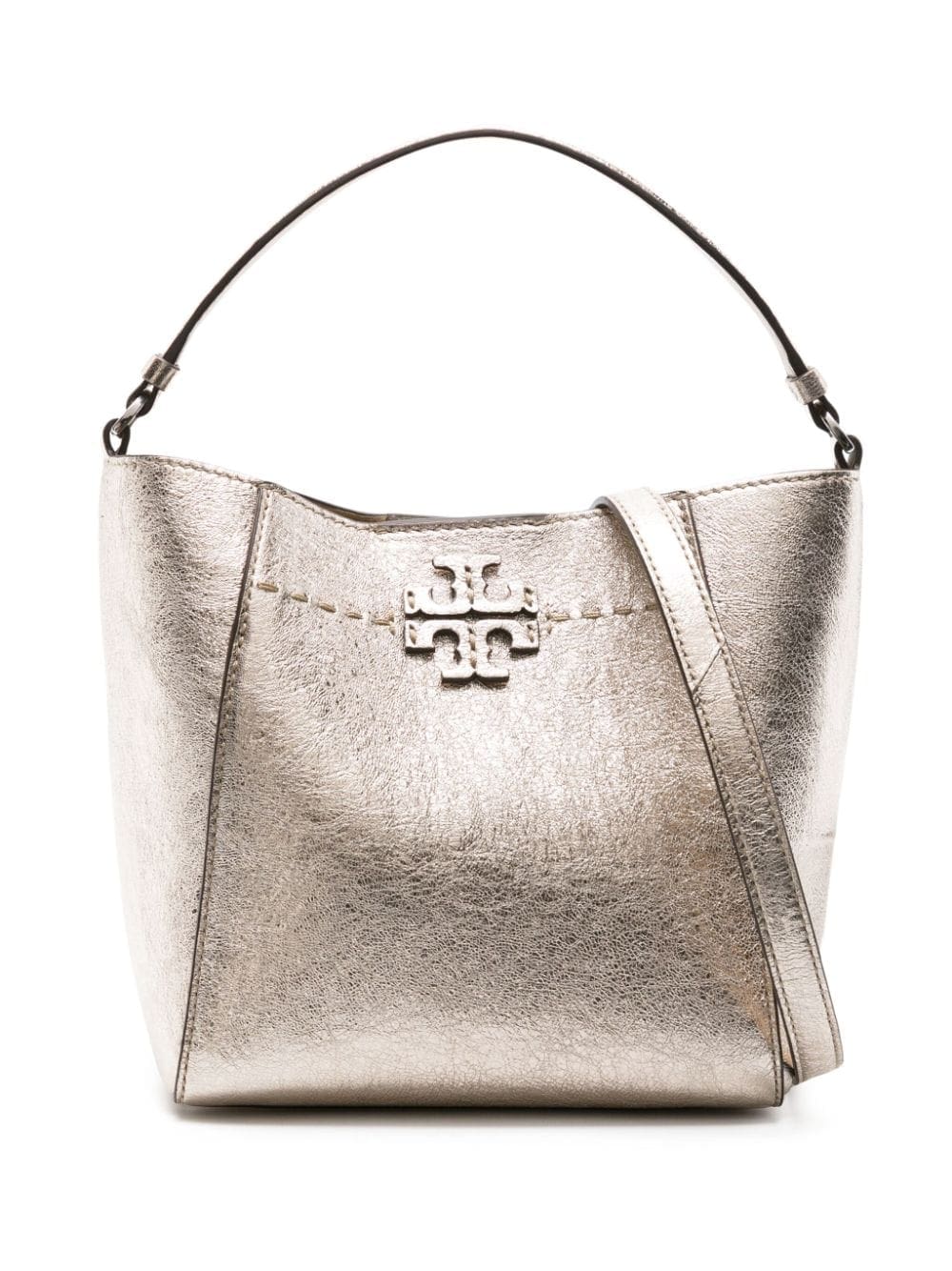 Tory Burch small McGraw metallic bucket bag