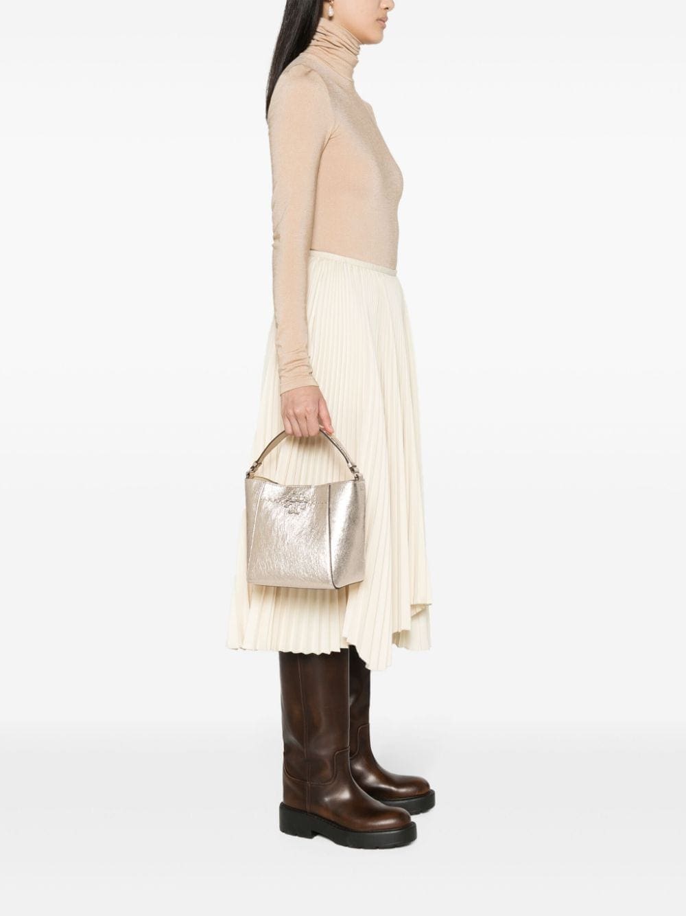 Tory Burch small McGraw metallic bucket bag - Image 2