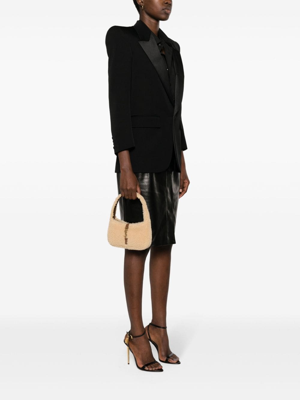 Saint Laurent mini Le 5 à 7 shearling tote bag - Image 2