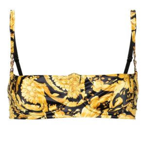 Versace  Barocco-print balconette bra