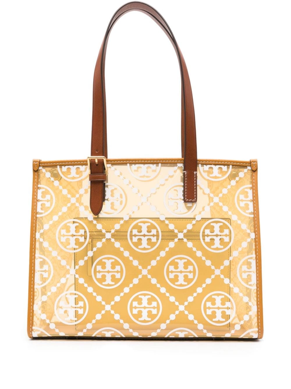 Tory Burch small Double T-monogram transparent tote bag