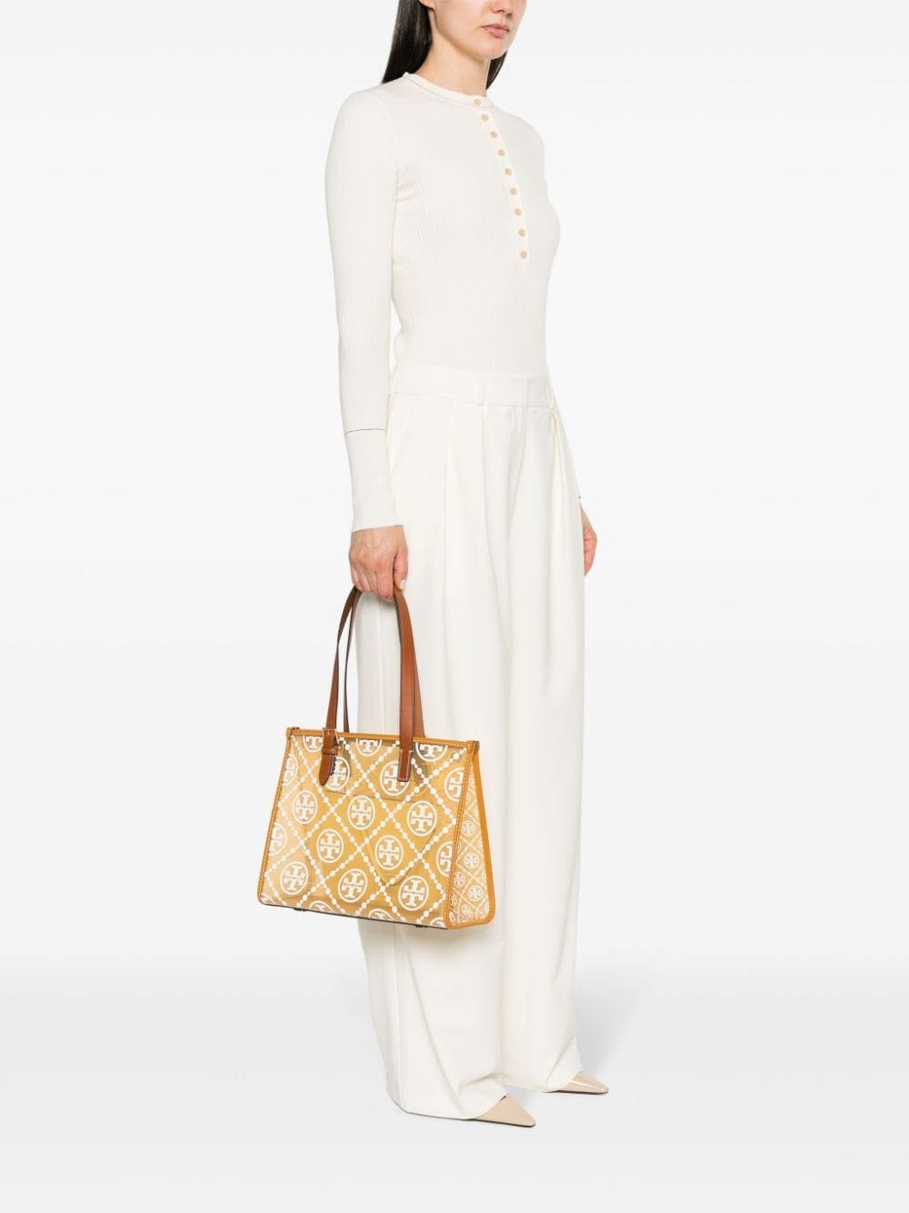 Tory Burch small Double T-monogram transparent tote bag - Image 2