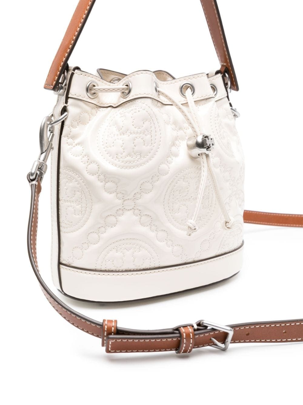 Tory Burch Double T quilted-monogram bucket bag - Image 4