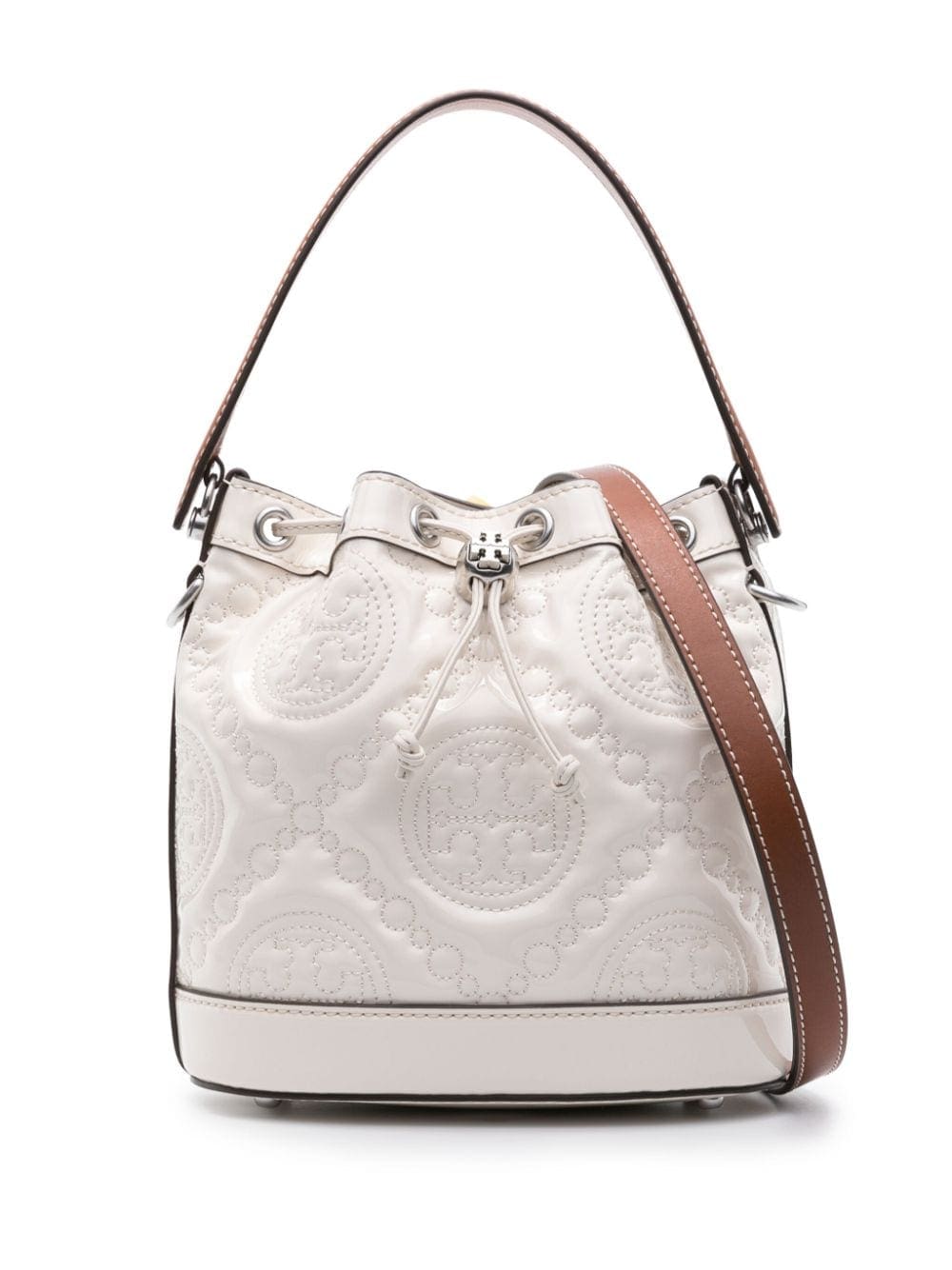 Tory Burch Double T quilted-monogram bucket bag