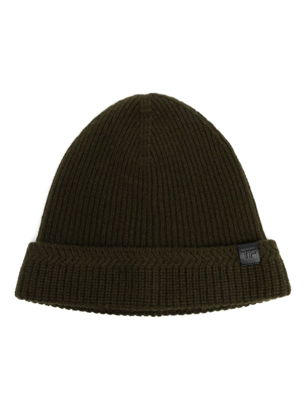 TOM FORD logo-patch ribbed beanie