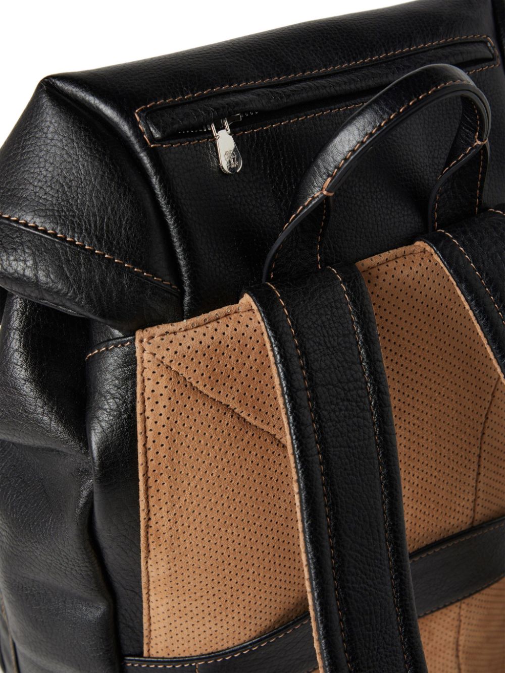 Brunello Cucinelli logo-print leather backpack - Image 4