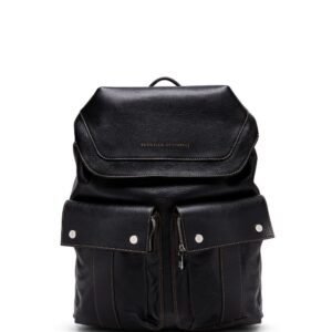 Brunello Cucinelli logo-print leather backpack