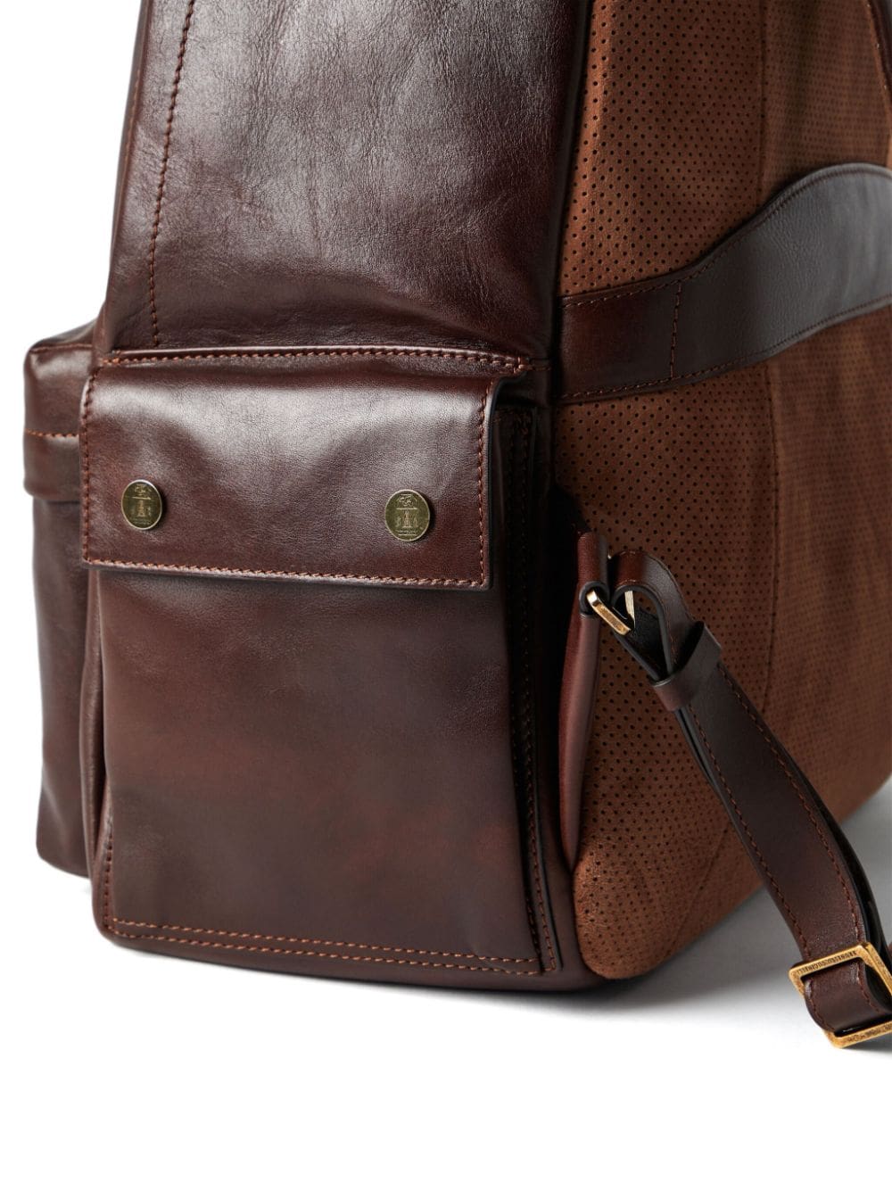 Brunello Cucinelli logo-print leather backpack - Image 4