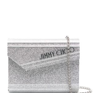 Jimmy Choo Candy glitter-detail clutch bag