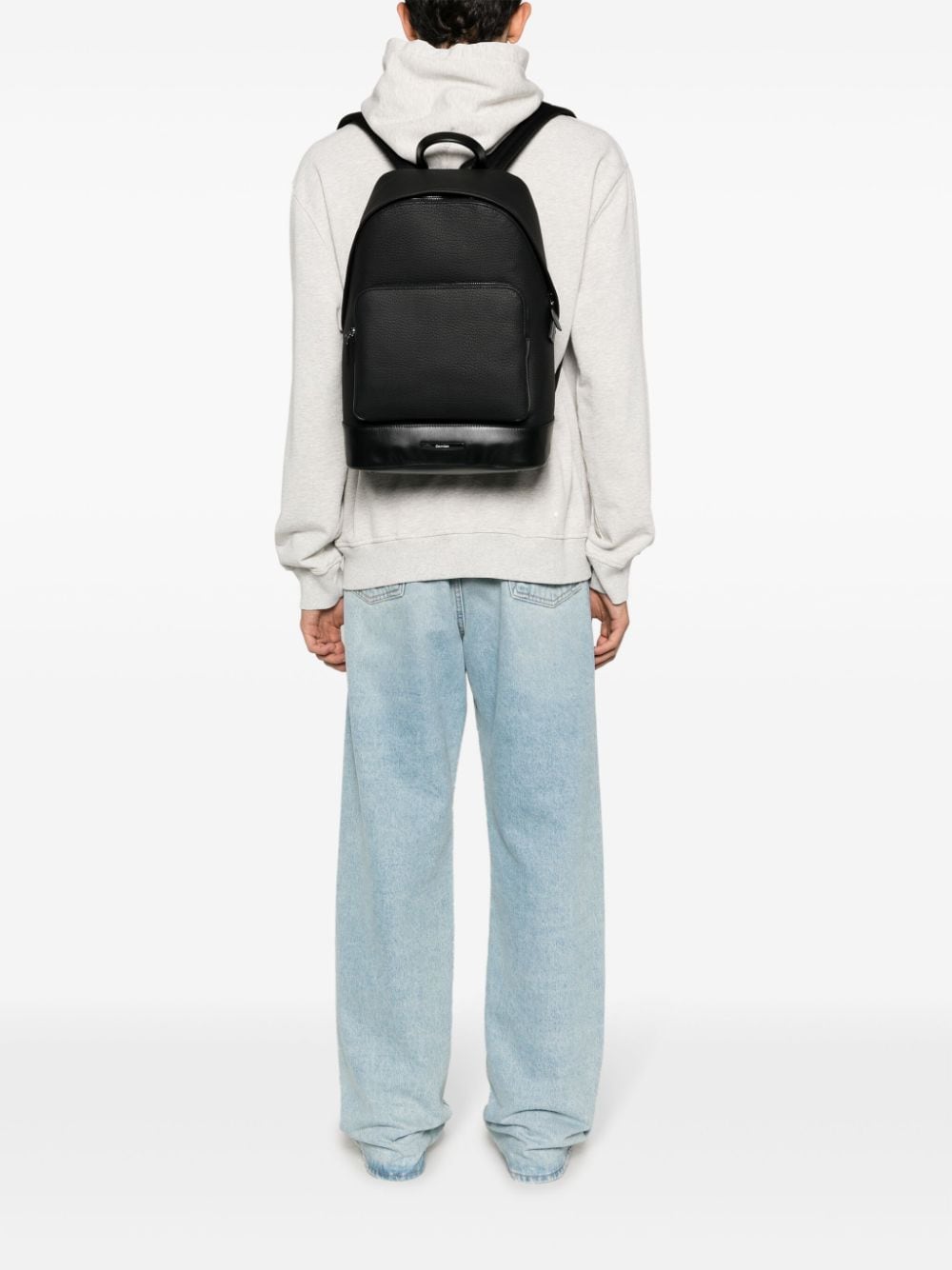 Calvin Klein logo-plaque faux-leather backpack - Image 6