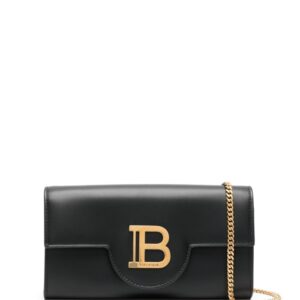 Balmain logo-plaque leather crossbody bag