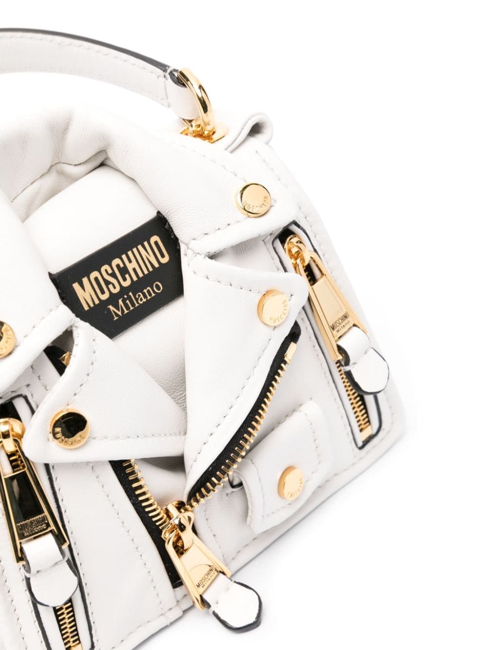 Moschino logo-patch leather tote bag - Image 4