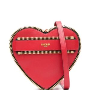 Moschino heart-shaped zip-detailing clutch bag