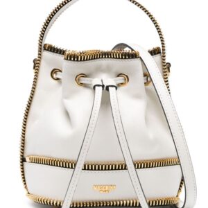 Moschino exposed-zip detail leather bucket bag