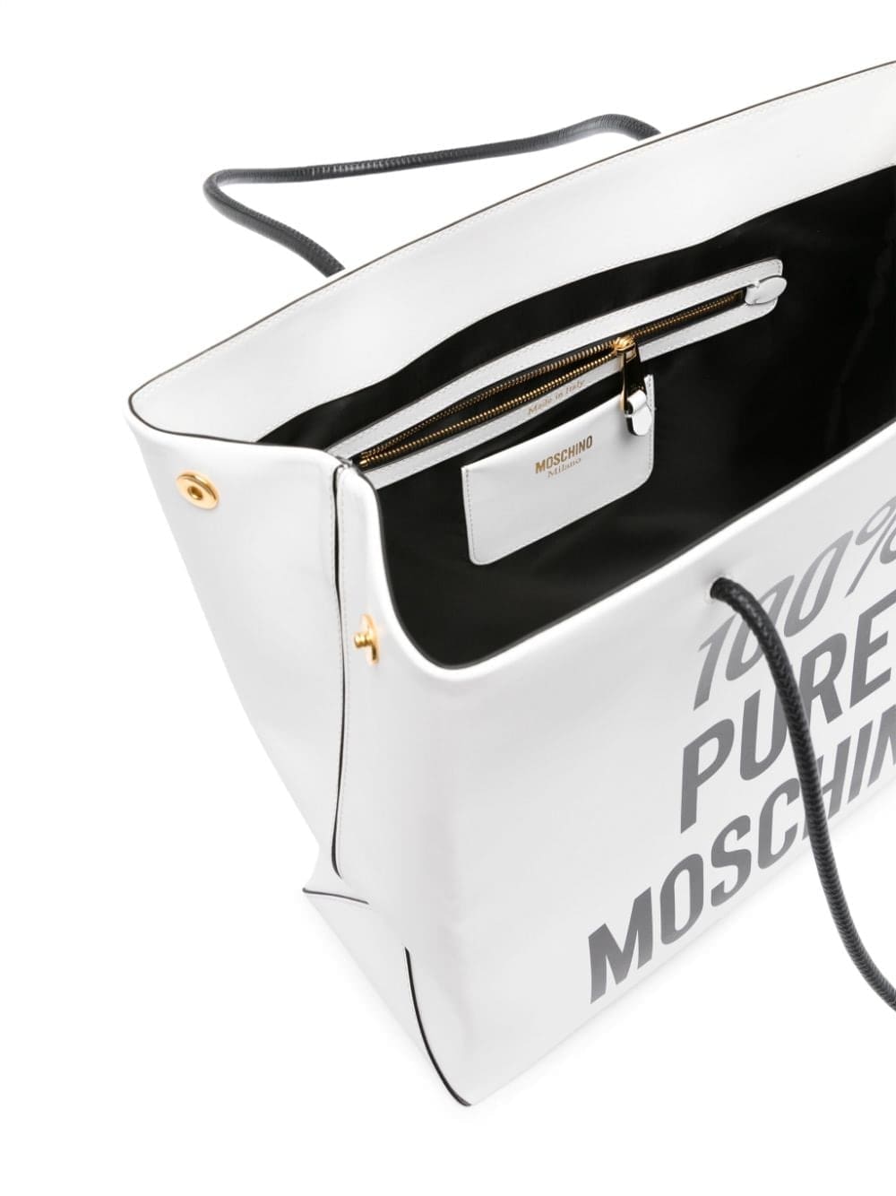 Moschino logo-print leather tote bag - Image 5