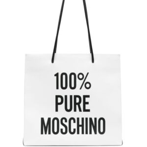 Moschino logo-print leather tote bag