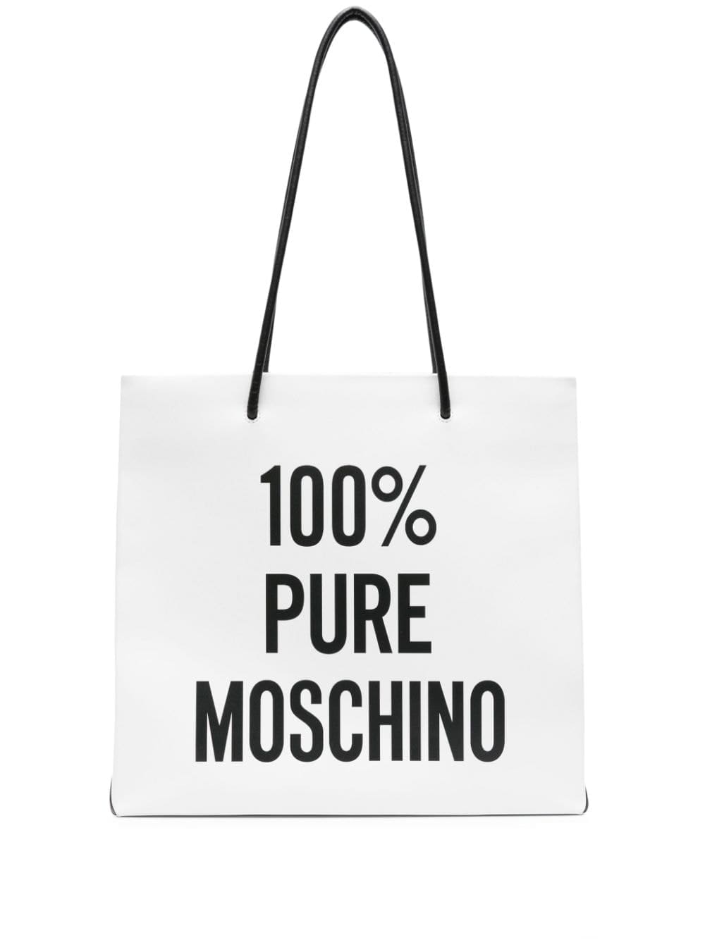 Moschino logo-print leather tote bag