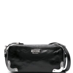 Moschino logo-plaque leather crossbody bag