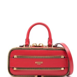 Moschino decorative-zip leather tote bag