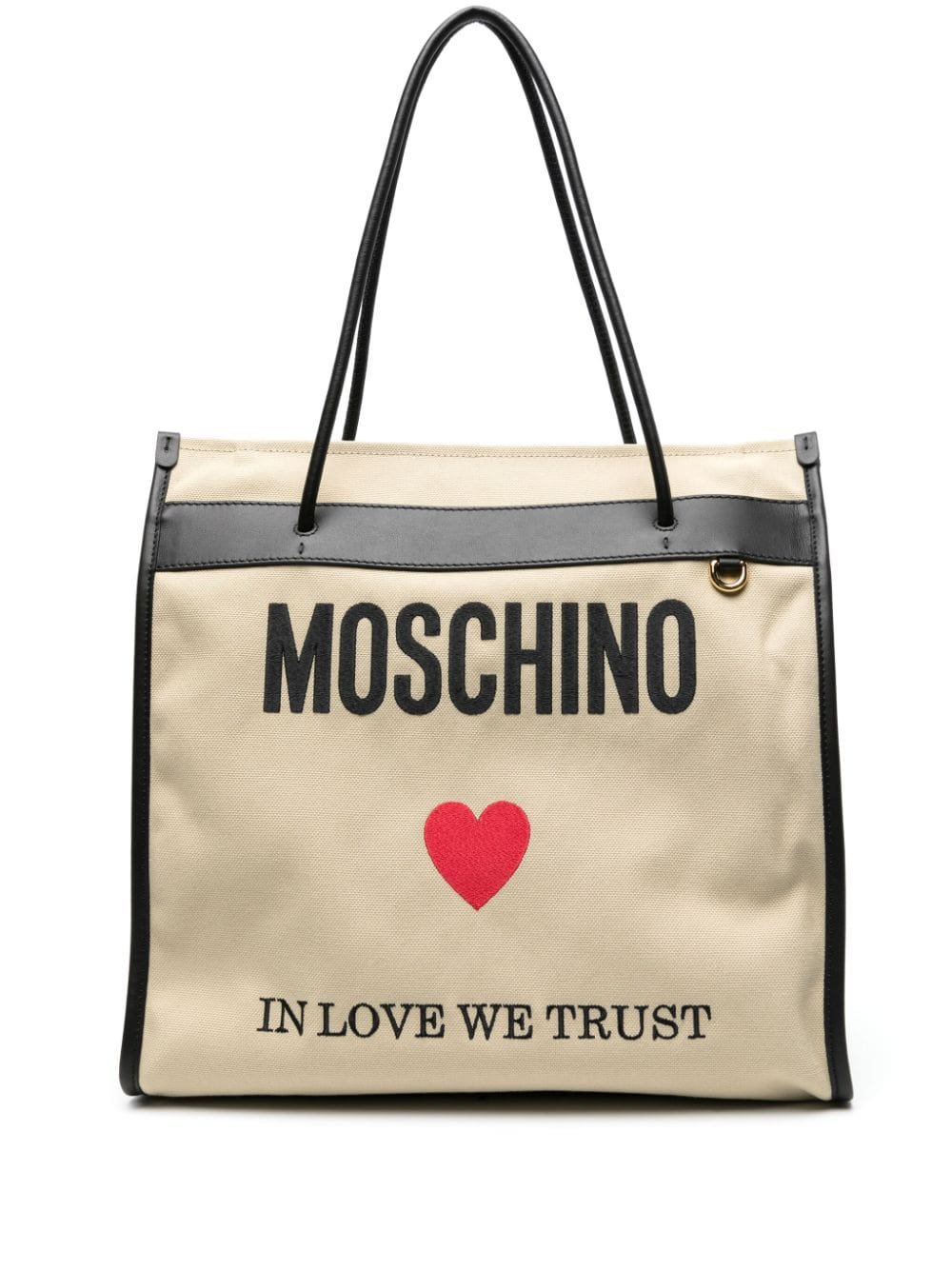 Moschino logo-print canvas tote bag