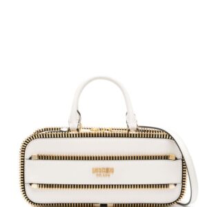Moschino exposed-zip leather tote bag