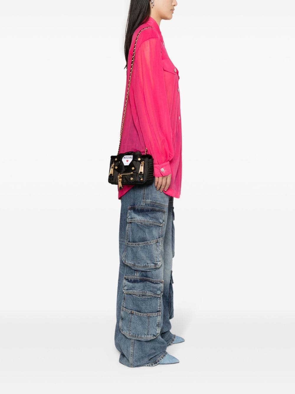 Moschino Biker satin crossbody bag - Image 2