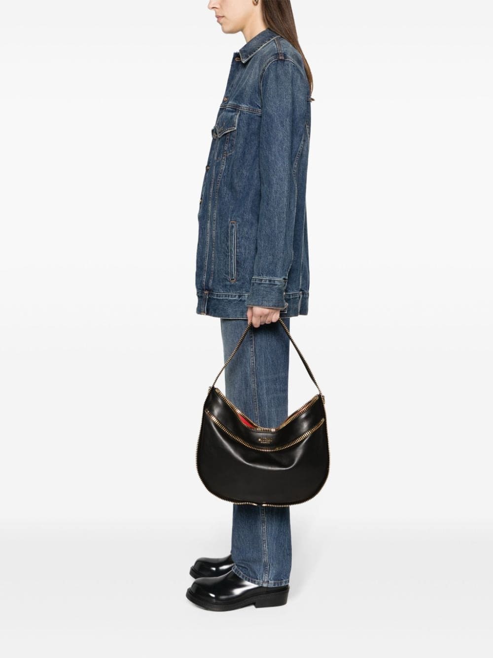 Moschino zip-detail leather shoulder bag - Image 2