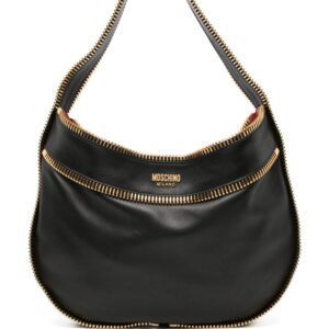 Moschino zip-detail leather shoulder bag