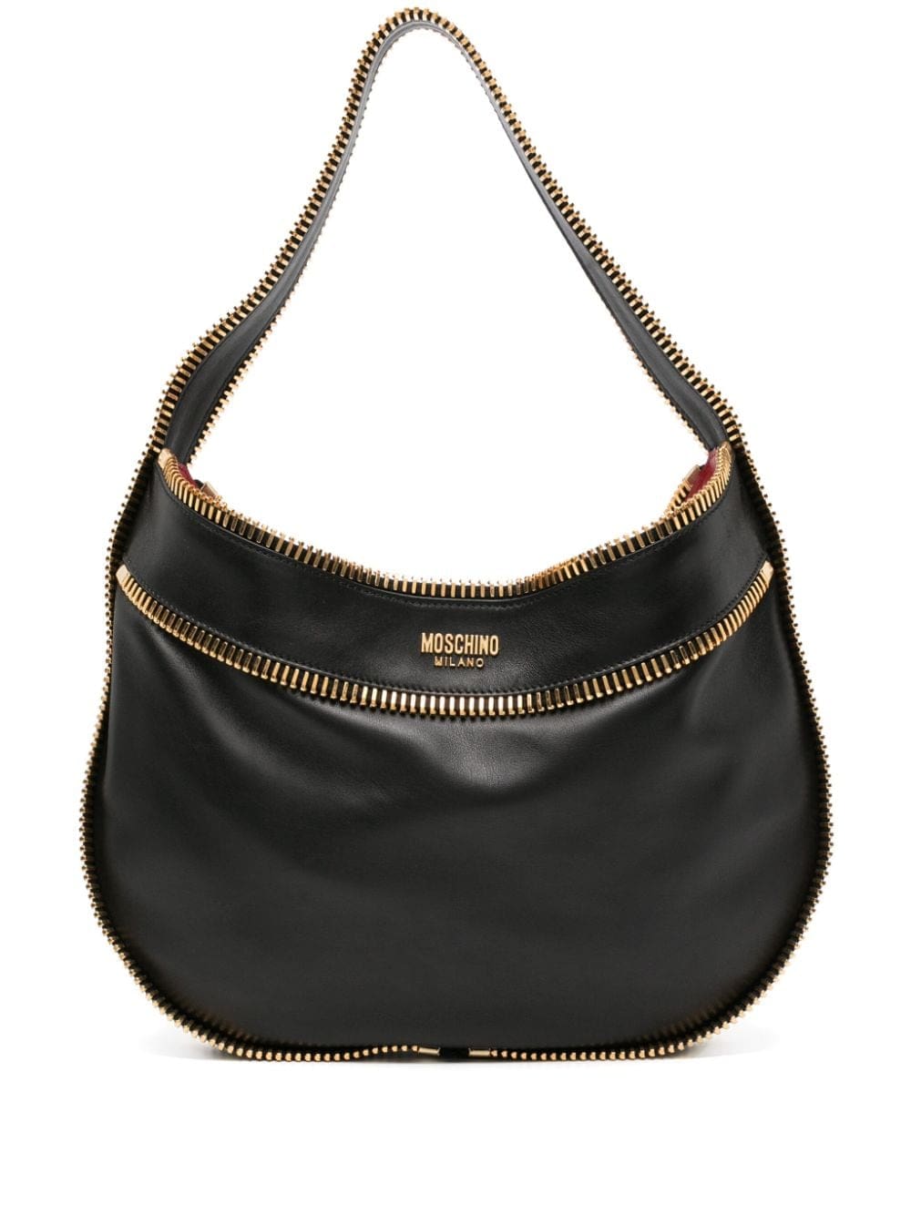 Moschino zip-detail leather shoulder bag