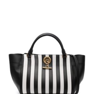 Moschino striped leather tote bag