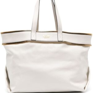 Moschino exposed-zip detail leather tote bag