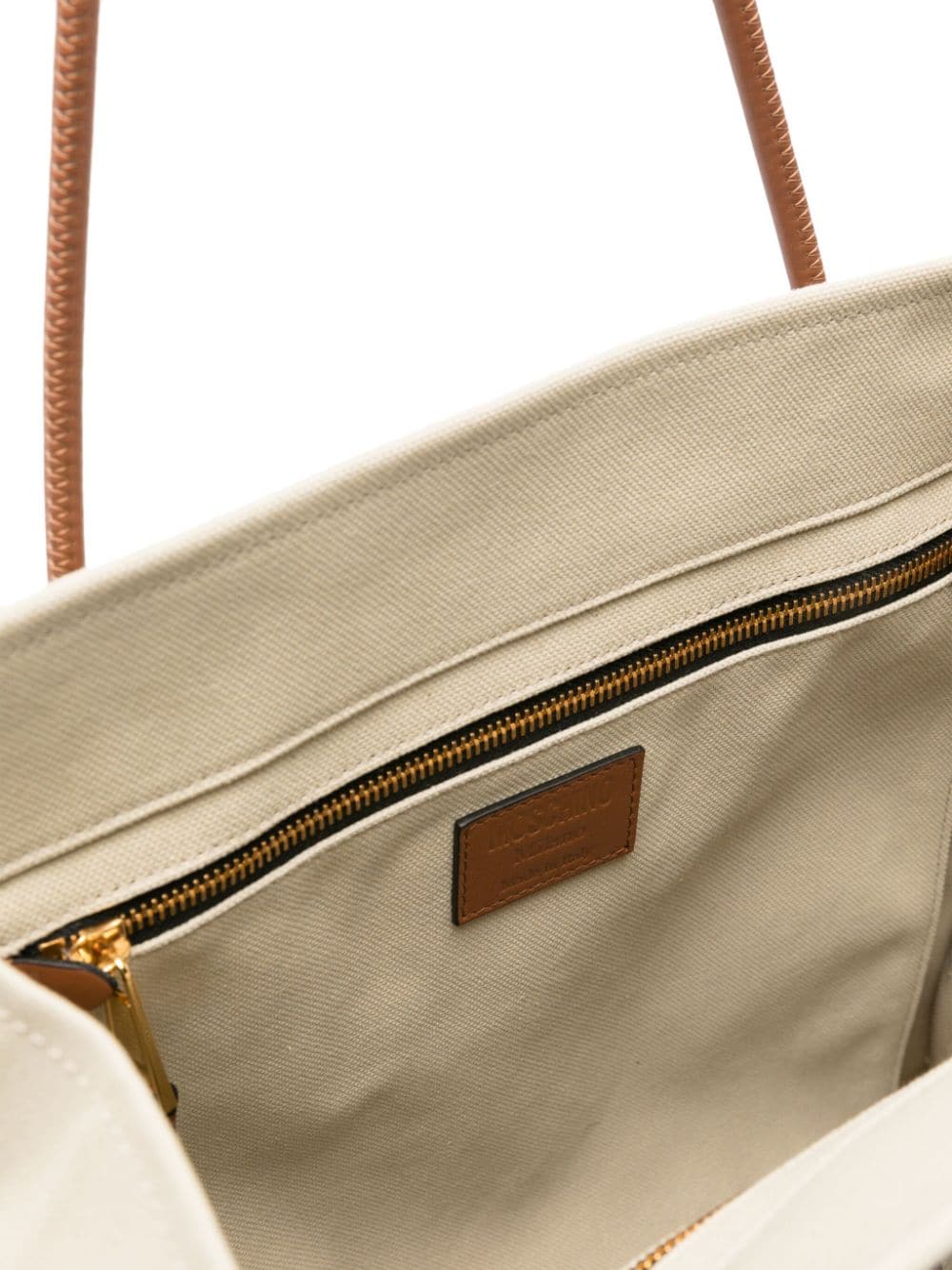 Moschino logo-patch canvas shoulder bag - Image 5