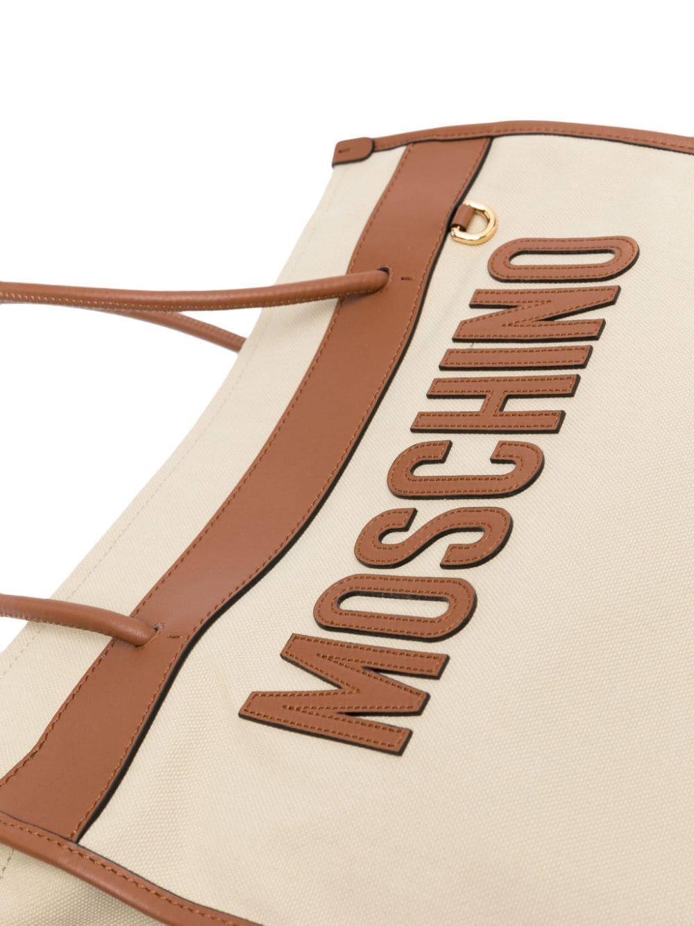 Moschino logo-patch canvas shoulder bag - Image 4