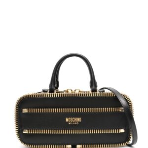 Moschino exposed-zip leather tote bag